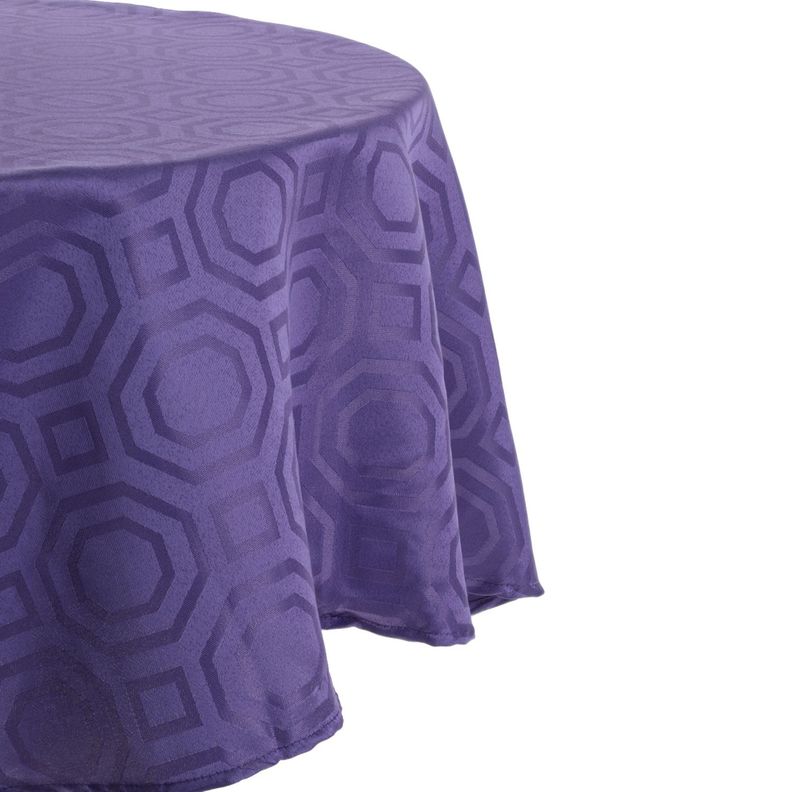 Mantel Redondo Geometrico Morado-0