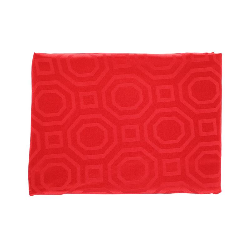 Mantel Redondo Geometrico Rojo-2