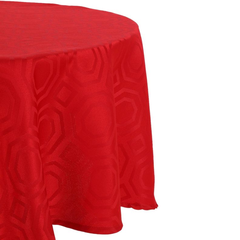 Mantel Redondo Geometrico Rojo-0