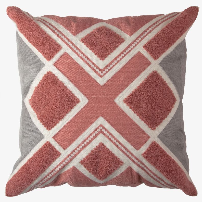 Cojin Mas Funda DecorativaTextura Palo Rosas y Perla 45x45 cm-0