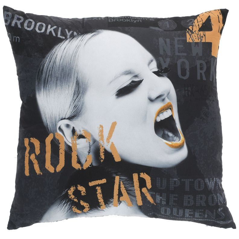 Cojin Mas Funda Decorativa Rock Star I 45x45 cm Negro