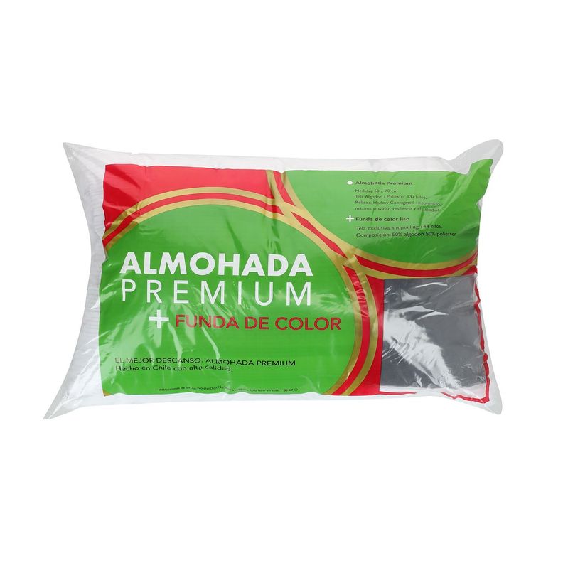 Almohada + Funda Gris 50x70 cm -0