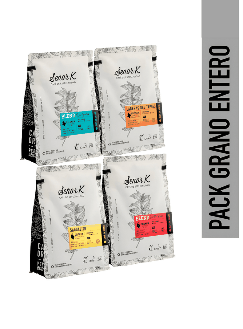 Pack Cafe Grano Entero Mas Vendidos Senor K 4x250 Grs