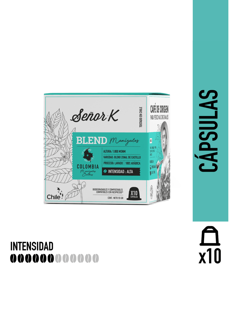 Capsulas Espresso Colombia Manizales Senor K 10 Unidades