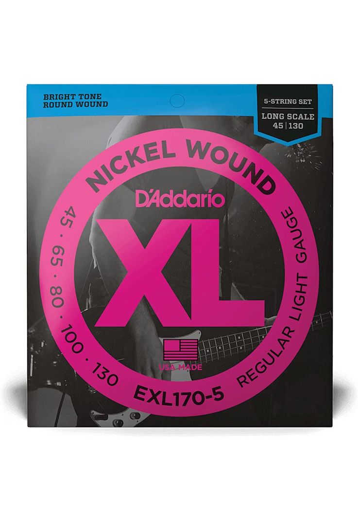 Set De 5 Cuerdas Para Bajo D'addario Exl170-5 .045-.130-0