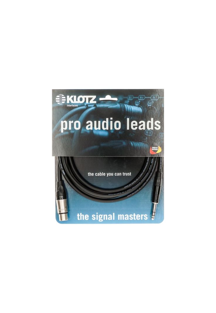 Cable Xlr Hembra-plug Stereo Klotz M1fs1k0500 Negro 5 Metros-1
