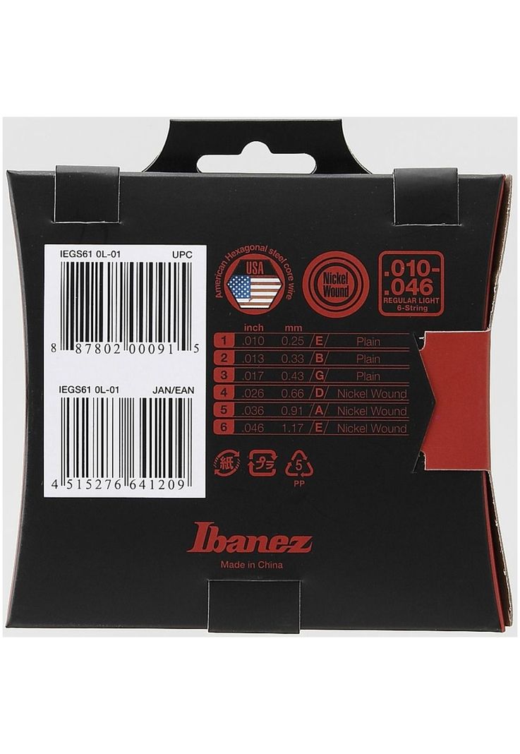 Set cuerdas guitarra eléctrica Ibanez IEGS61 10-46-1