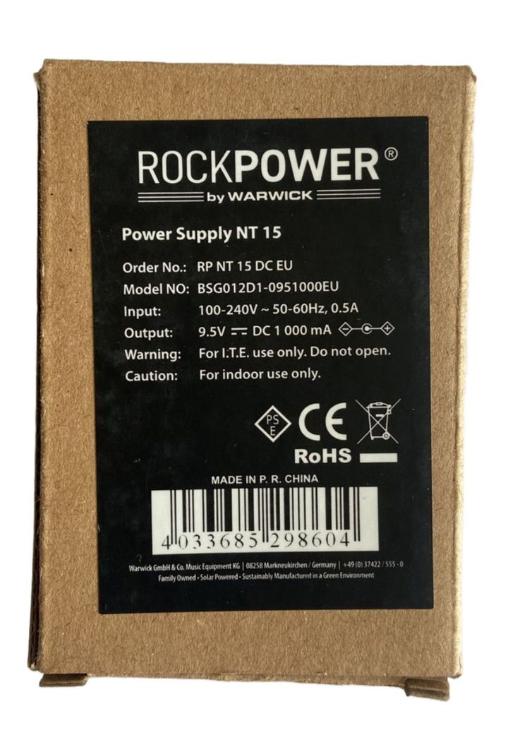 Fuente de poder Rockbag para teclado teclado 9,5 V DC RPNT15 EU-3