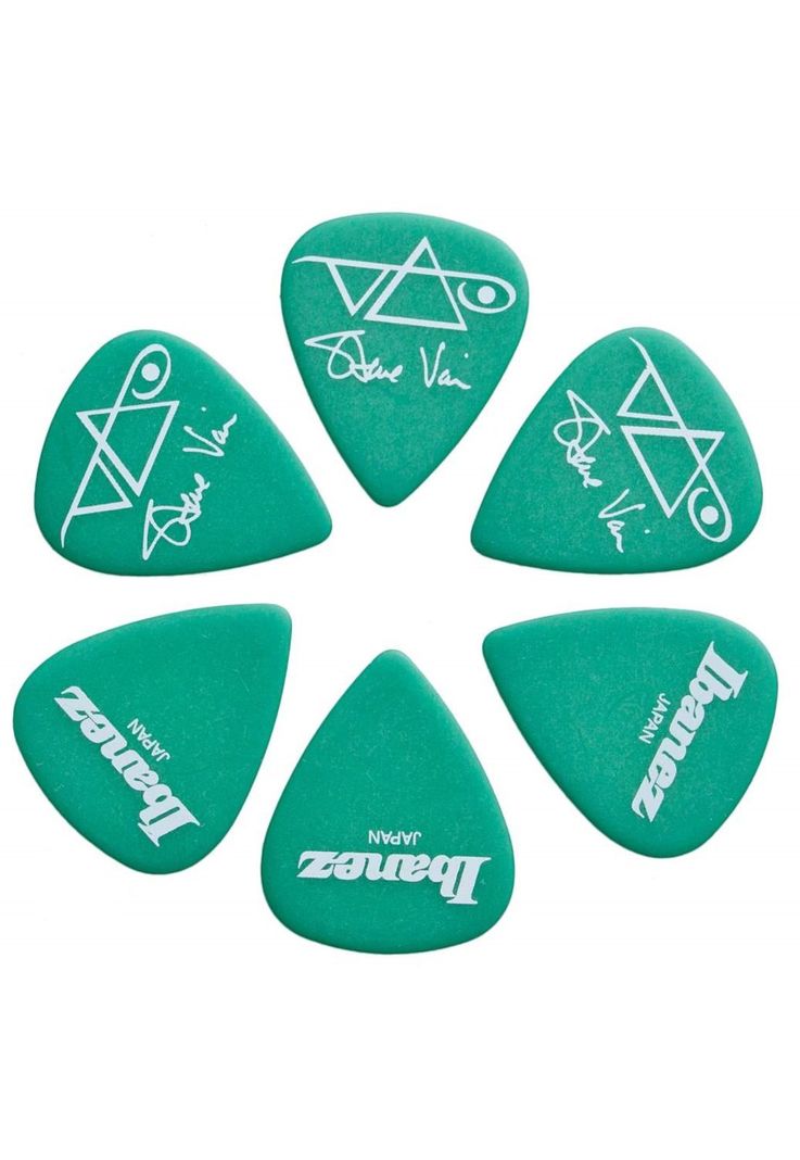 Pack de 6 uñetas Ibanez B1000SV GR Steve Vai verde-0