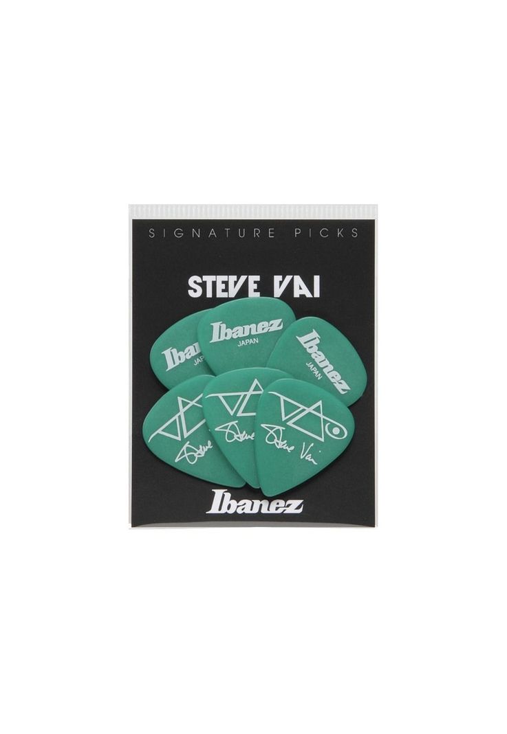 Pack de 6 uñetas Ibanez B1000SV GR Steve Vai verde-1