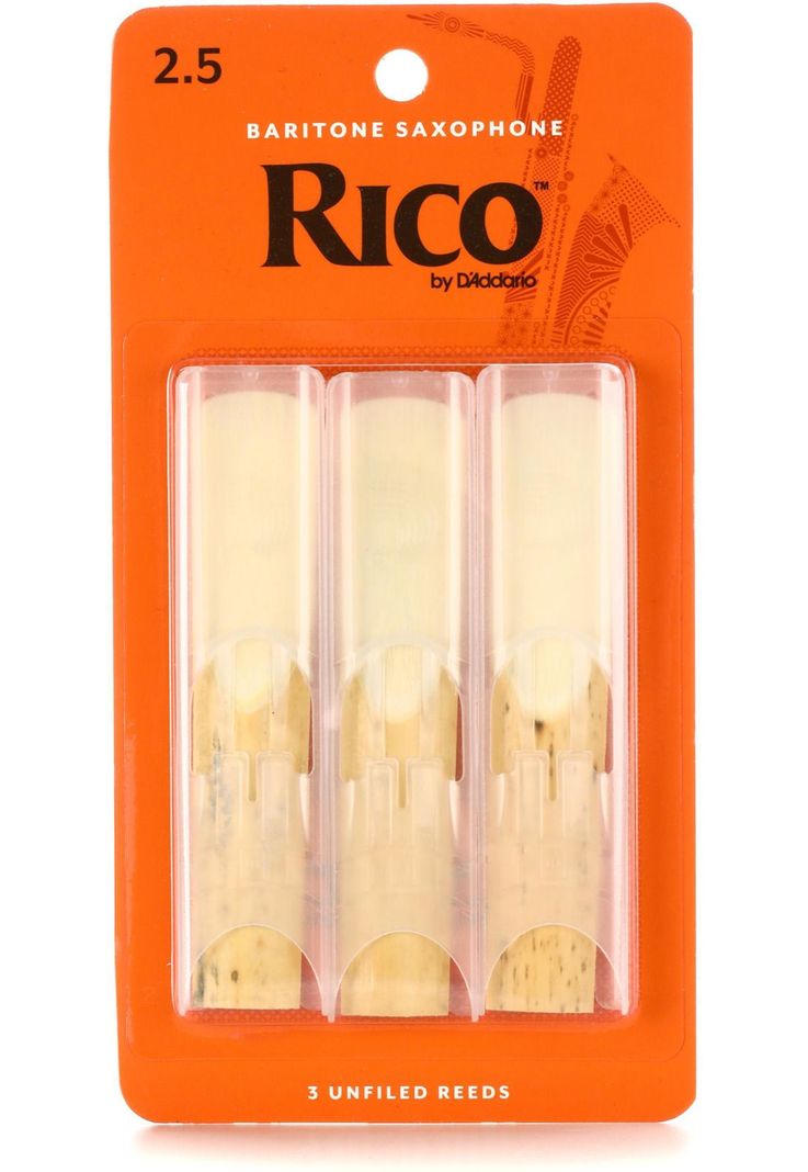 Caja de 3 cañas Rico RLA0325 para Saxofón Baritono 2.5-0