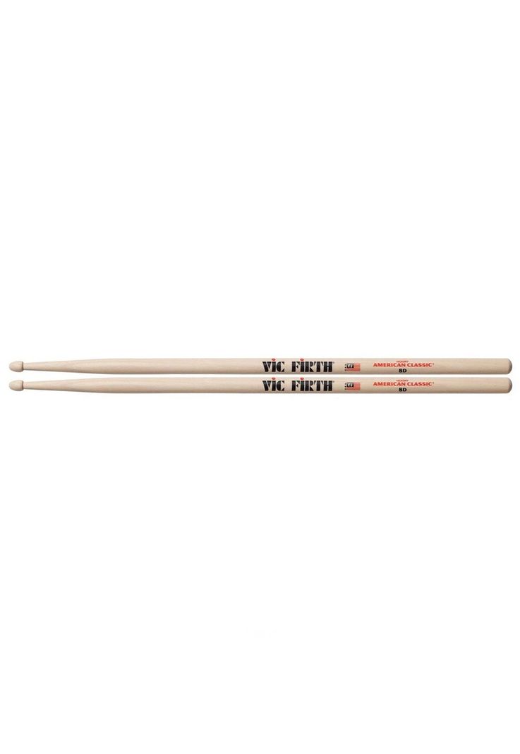 Baqueta Vic Firth 8D punta de madera serie American Classic-0