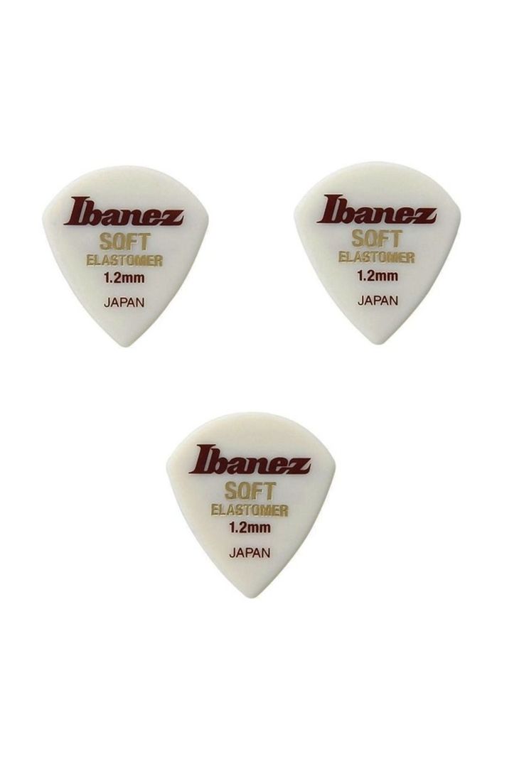 Pack de 3 uñetas Ibanez BEL18ST12 Elastomer soft blanco-0