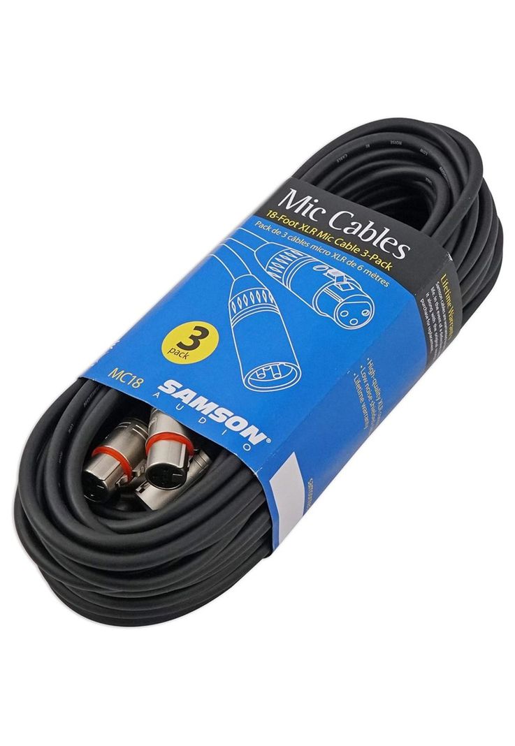Pack de 3 cables para micrófono Samson MC18 XLR-1