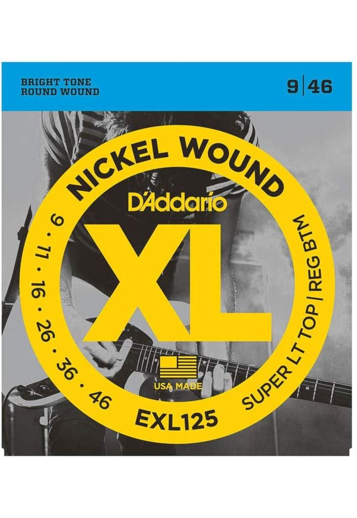 Cuerdas para Guitarra Eléctrica D'Addario EXL125 9-46 Niquel-1