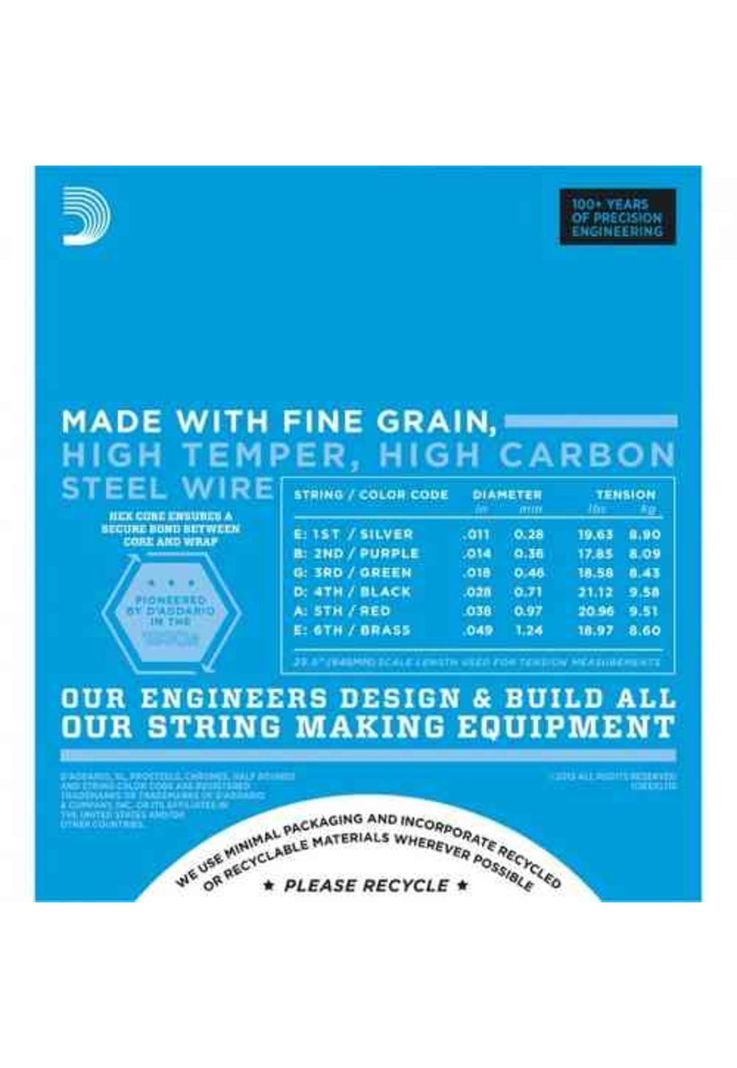 Set de cuerdas para guitarra eléctrica Daddario EXL115 11-49-2