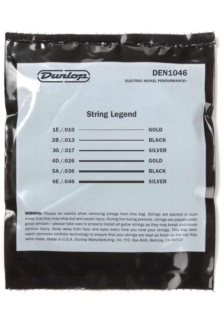 Set Cuerdas guitarra eléctrica Dunlop DEN1046 10-46-2