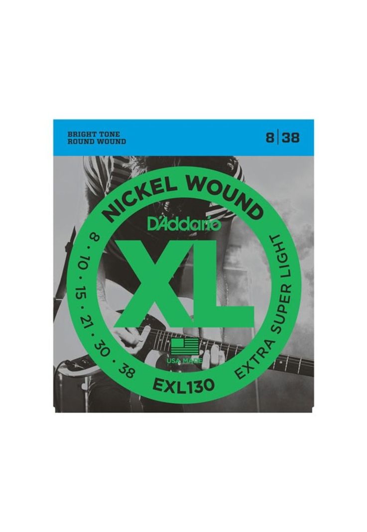 Set cuerdas Daddario guitarra eléctrica EXL130 8-38-0