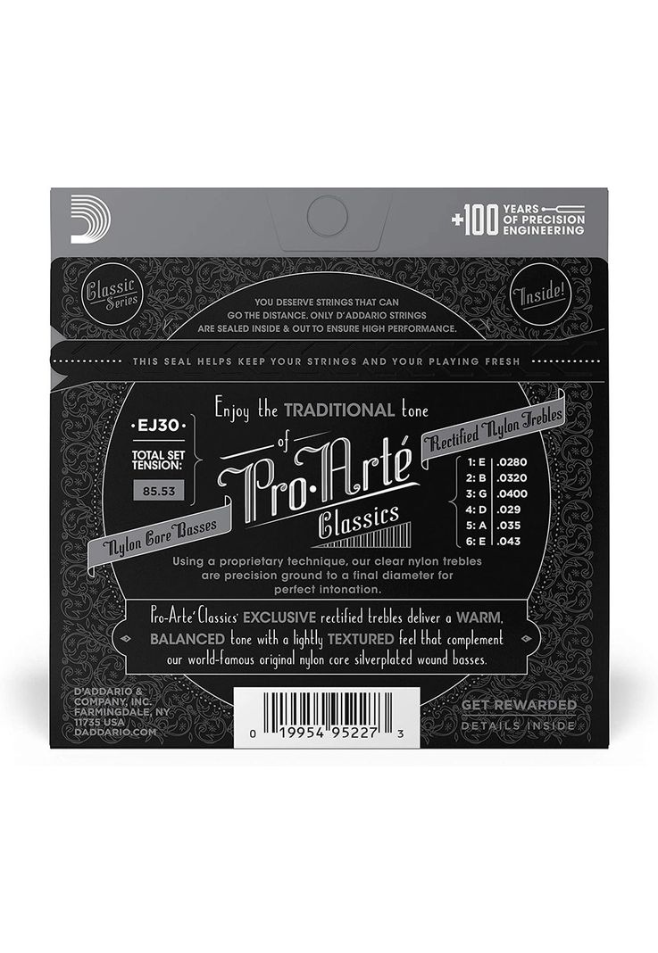 Set de cuerdas nylon para guitarra clásica Daddario EJ30-2
