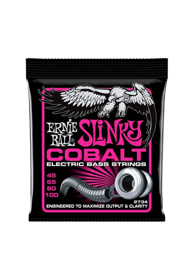 Cuerdas bajo electrico Ernie Ball 45-100 Sup Slk Cobalt 2734 Rosado