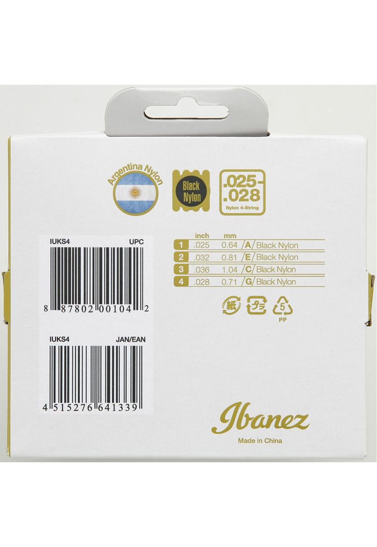 Set de cuerdas Ukelele nylon Ibanez IUKS4-1