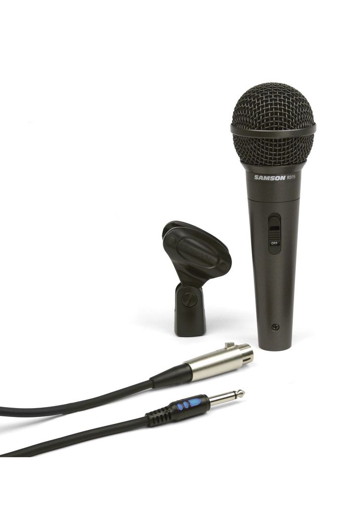 Micrófono dinámico Samson R31S con switch cable y pinza-1