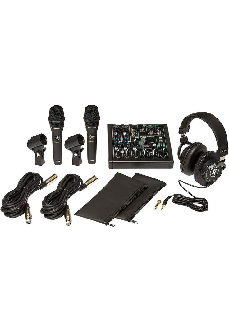 Pack Audio Performer Mackie Mixer Usb 2 Micrófonos Audífonos-0