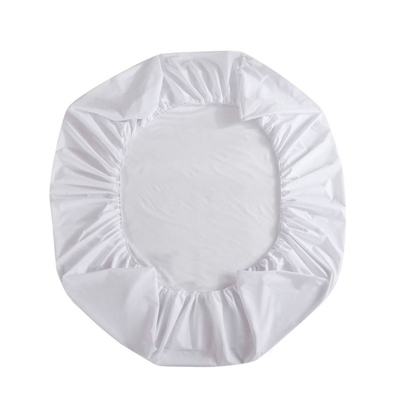 Cubre Colchon Protector Impermeable Faldon 1 plaza- Blanco-2