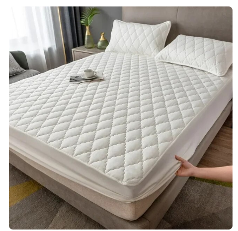 Cubre Colchon Protector Acolchado 1 plaza- Blanco-0
