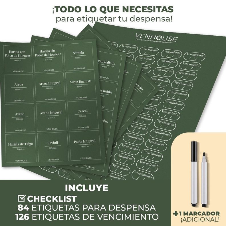 Set 4 Contenedores Herméticos Verde musgo Vidrio Cocina Despensa Bambú-2
