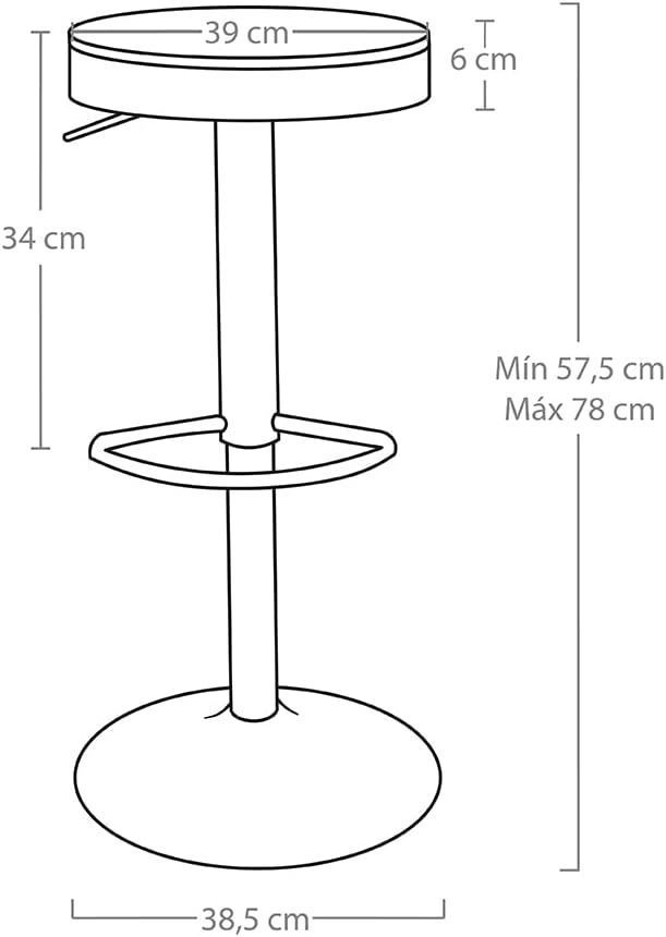 Pack 2 Taburetes Aron Regulable Pisos Bar Asiento De Madera Negros-5