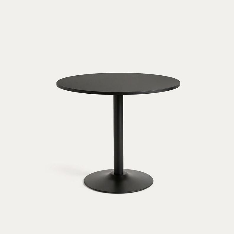 Mesa De Comedor Redonda Nordika Venhoouse Negra 80cm