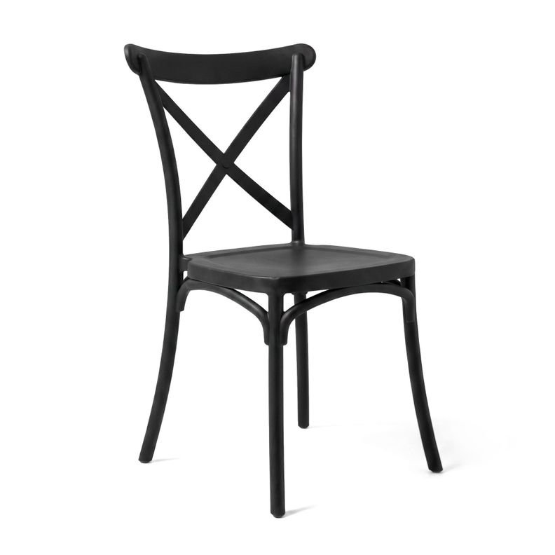 Silla Comedor Terraza Polipropileno Crossback Negra Negro 1