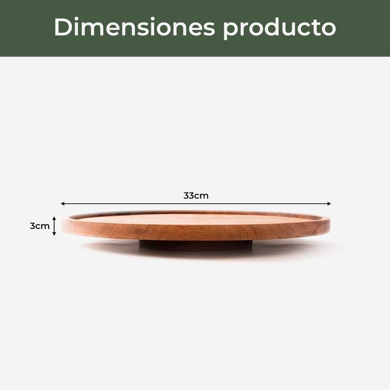 Organizador Giratorio Lazy Susan Acacia Despensa Mesa Cocina-1