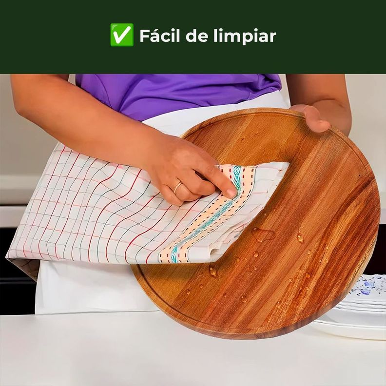 Organizador Giratorio Lazy Susan Acacia Despensa Mesa Cocina-6