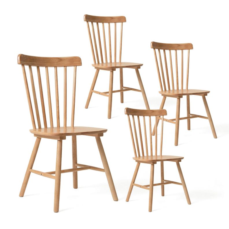 Pack 4 Sillas De Comedor Windsor Madera Natural Venhoouse