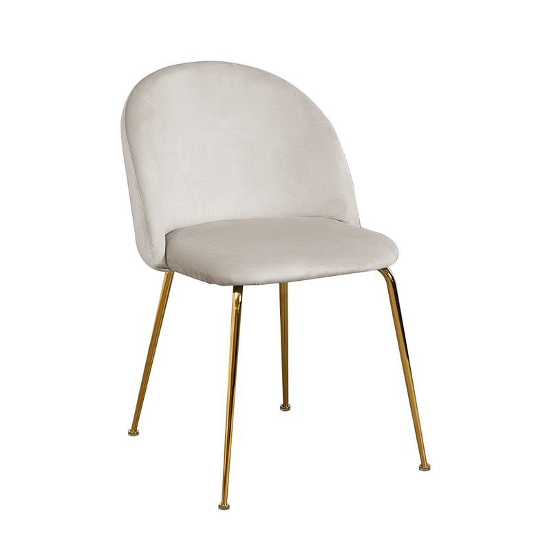 Silla De Comedor Sora Tapiz Velvet Beige Patas Doradas-0