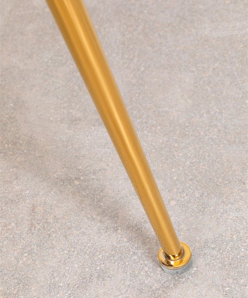 Silla De Comedor Sora Tapiz Velvet Beige Patas Doradas-6