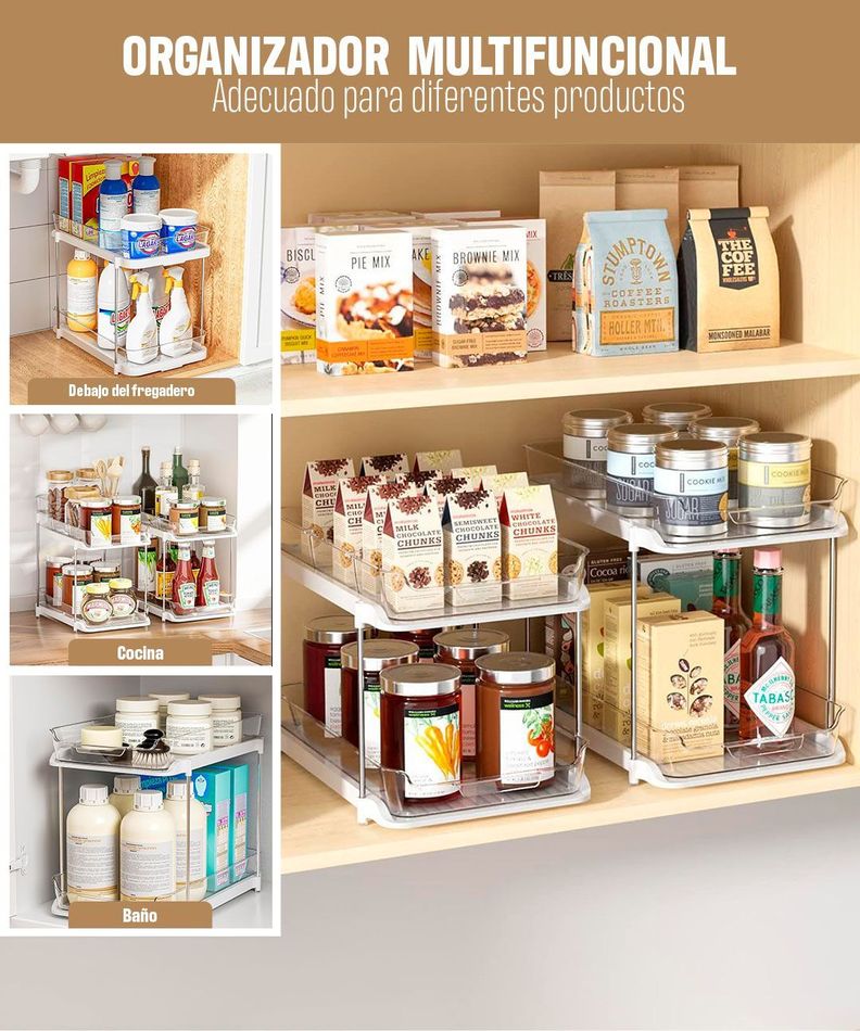 Venhoouse Organizador De Baño Cocina Fregadero De 2 Niveles-5