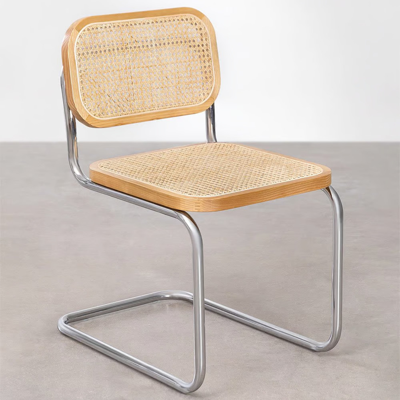 Silla Para Comedor Breuer Madera Y Ratán Natural Venhoouse-1