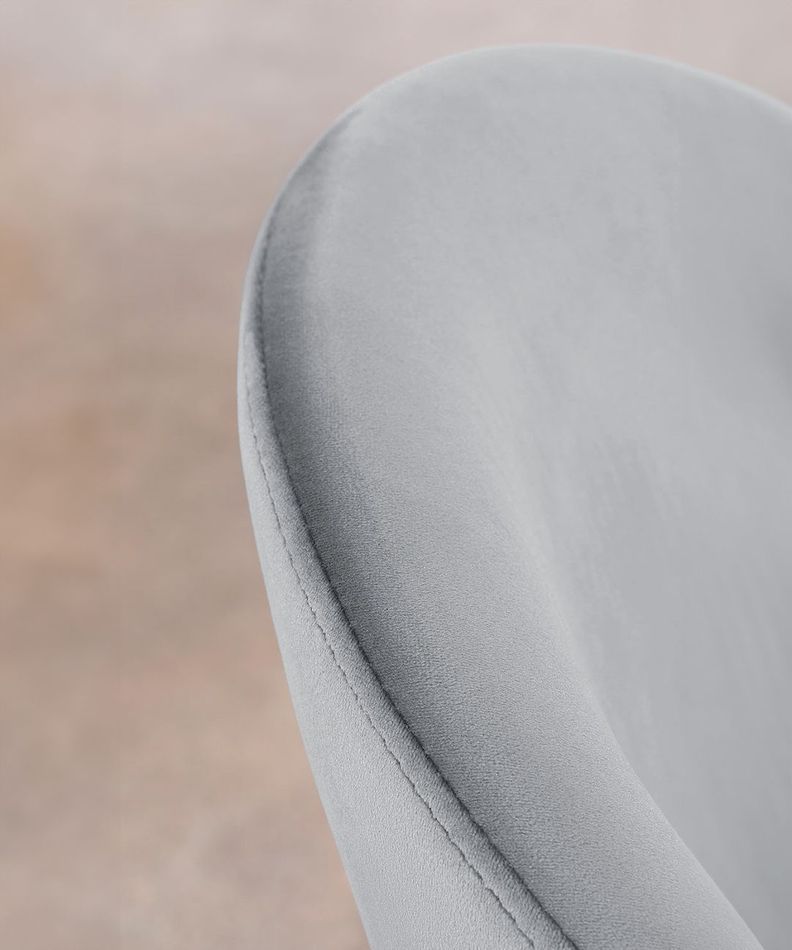 Silla De Comedor Sora Tapiz Velvet Gris Patas Doradas-4