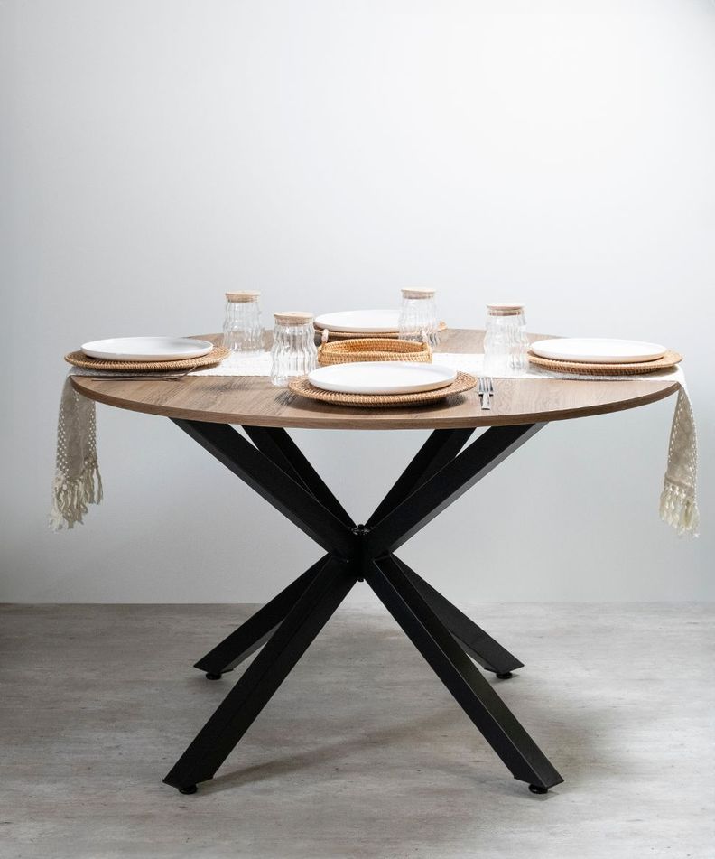 Mesa Comedor Argo Redonda 120cm Oscura-1