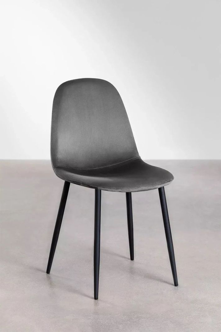 Silla Spoon Velvet Para Comedor O Terraza Gris-1