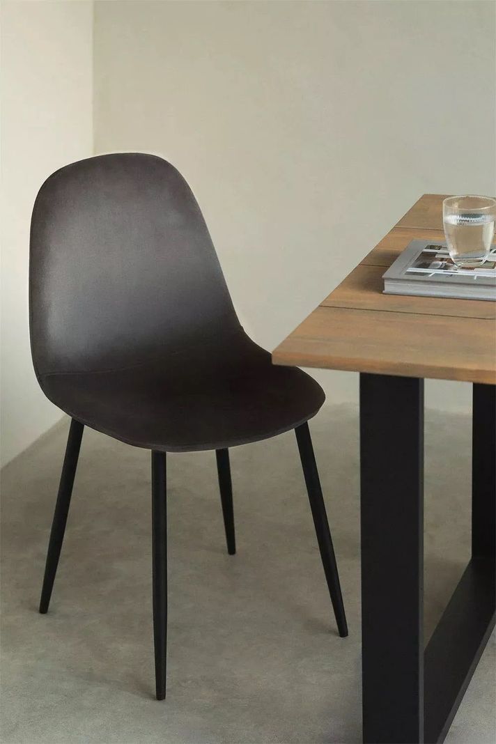 Silla Spoon Velvet Para Comedor O Terraza Gris-2