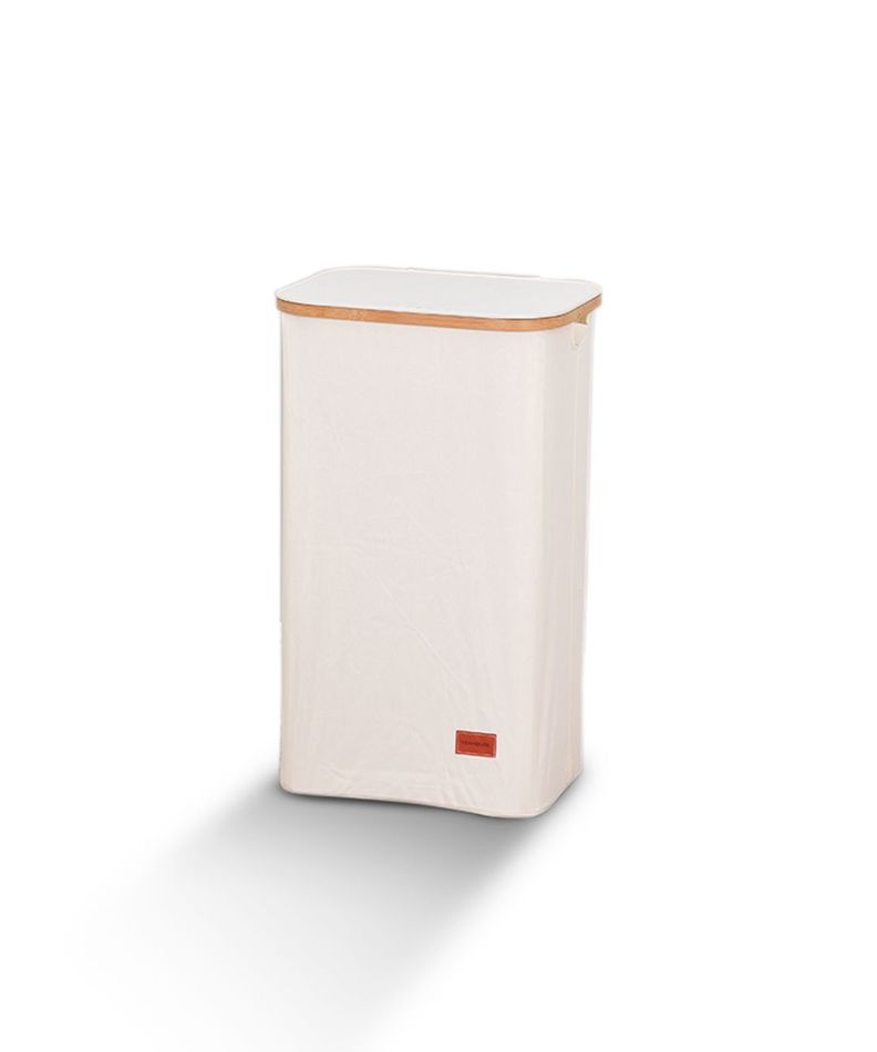 Venhoouse Cesta Canasto Ropa Plegable Borde Bambú 100l Beige-0