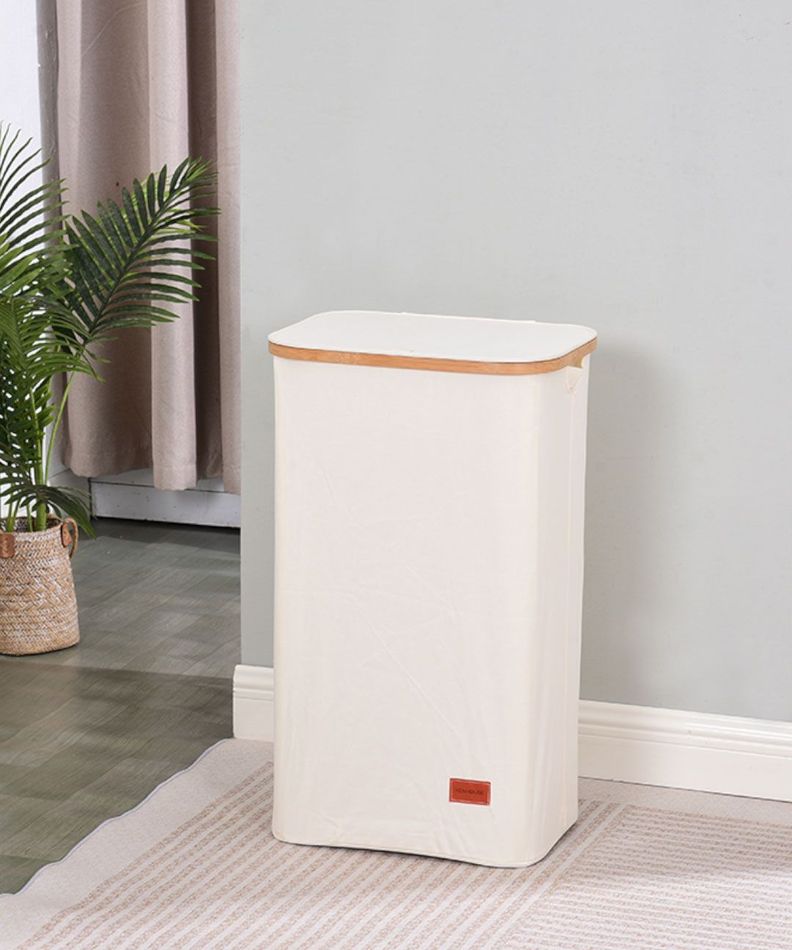 Venhoouse Cesta Canasto Ropa Plegable Borde Bambú 100l Beige-5