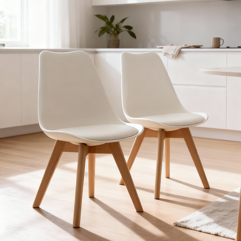 Pack 2 Silla Eames Tulip Blancas Blanco