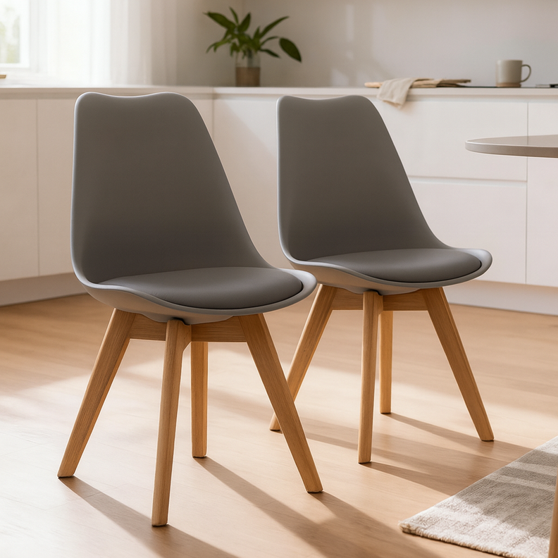 Pack 2 Silla Eames Tulip Gris
