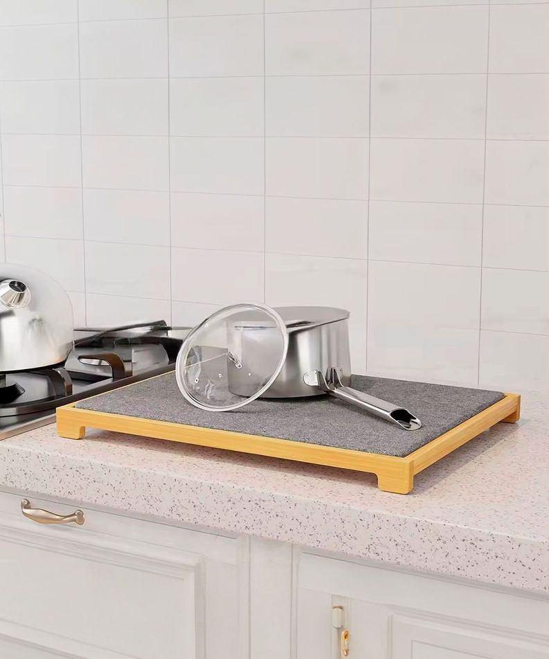 Escurridor De Platos Tapete Secado Rápido Piedra Absorbente-1
