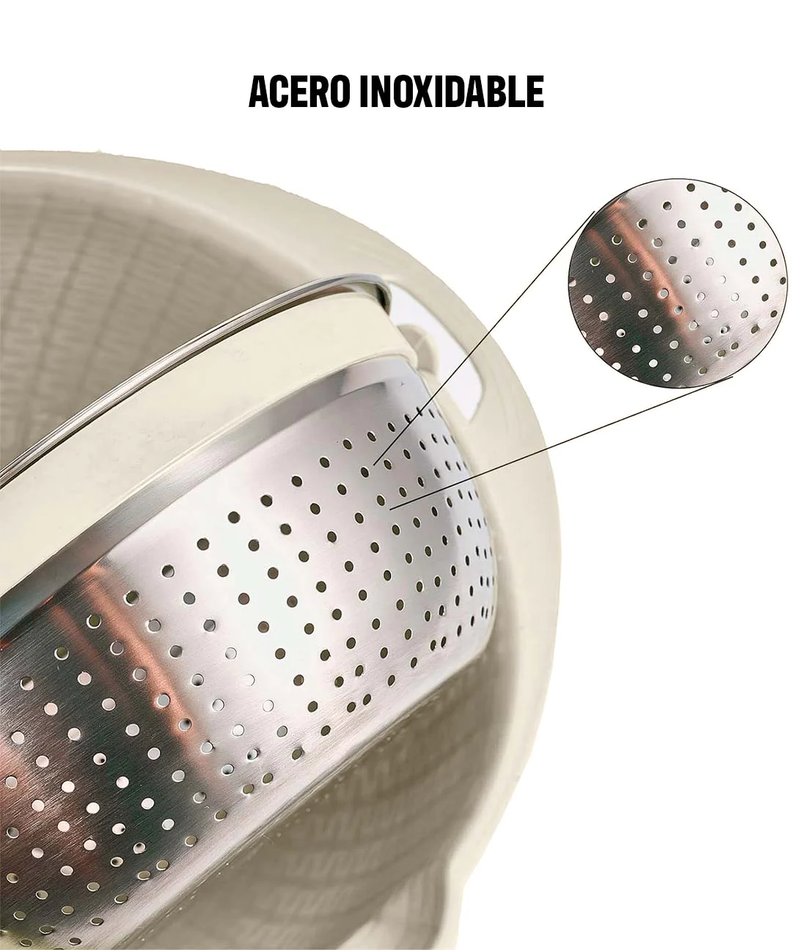 Colador Escurridor 4 En 1 Acero Para Pasta Y Verduras-5